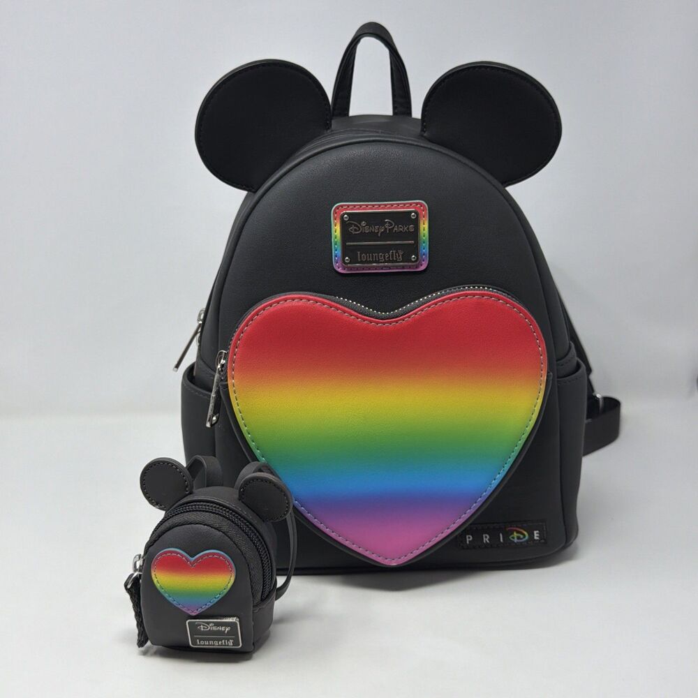 Disney Parks Loungefly Pride Rainbow Heart Mini Backpack nuiMOs Set NEW